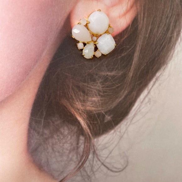 KATE SPADE NEW YORK Seastone Sparkler Earrings Lvory Cream